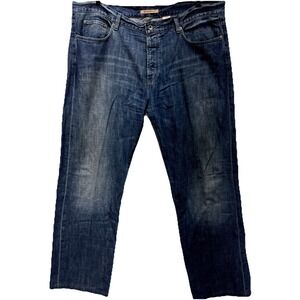 John Vervatos Authentic Fit Button Fly Straight Men's Jeans Size 42R Blue